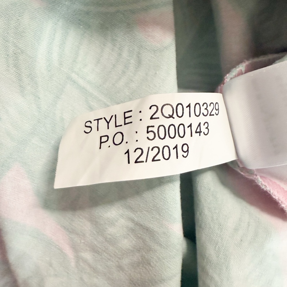 Vineyard Vines Palm Print Shirt Dress Size 14 Pink Green Sleeveless - Picture 16 of 16
